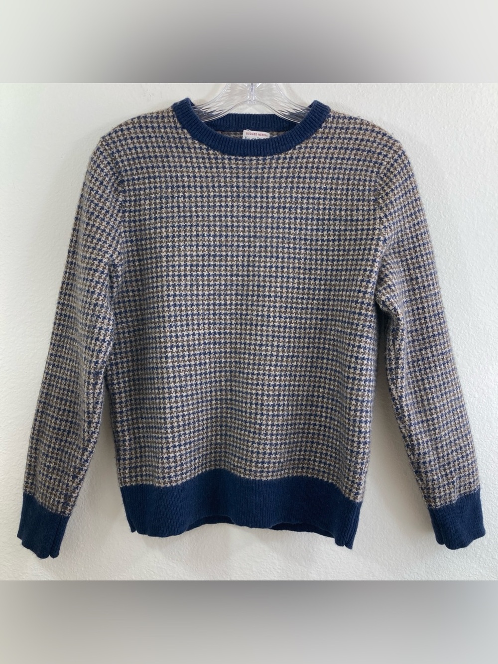 J.Crew Rugged Merino Wool Blend Houndstooth Sweater XS/S Slim Fit